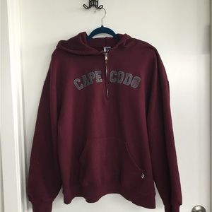 Cape Cod  Russell  Athletic Red  /Maroon Hoodie Sweatshirt Size XL $35